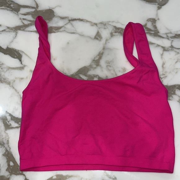 Free People Intimately neon pink cropped tank top - Picture 2 of 3